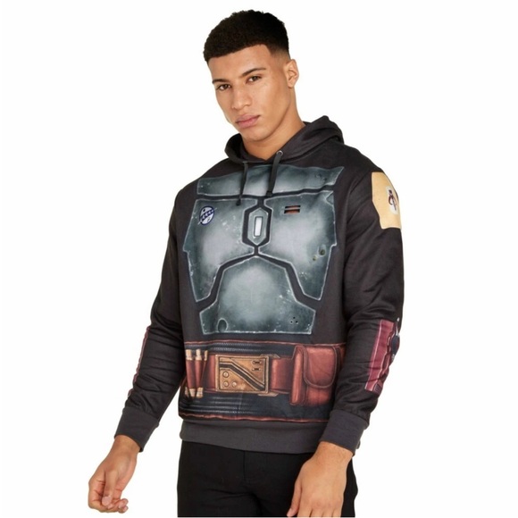 Star Wars Book of Boba Fett Armor Hoodie Men’s size Small EUC Disney Parks - Picture 1 of 11
